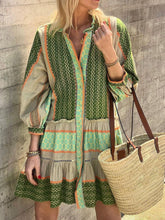 Ethnic Print Three-quarter Charming Sleeve Mini Dress InsStreet